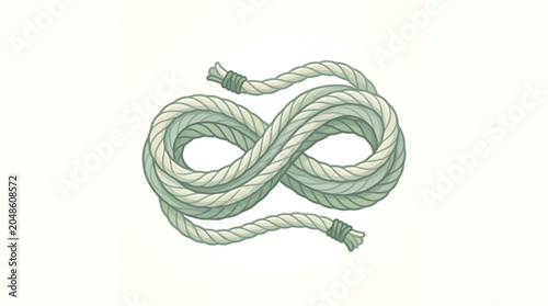 Photography Coiled rope with metal ends detail.