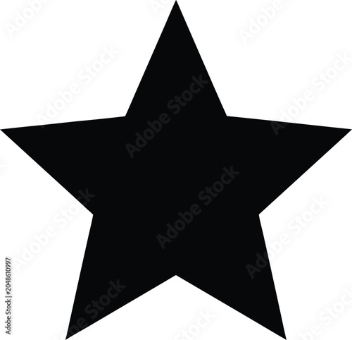 Schilderij op canvas Black star icon, star shape, five-pointed symbol, vector graphic