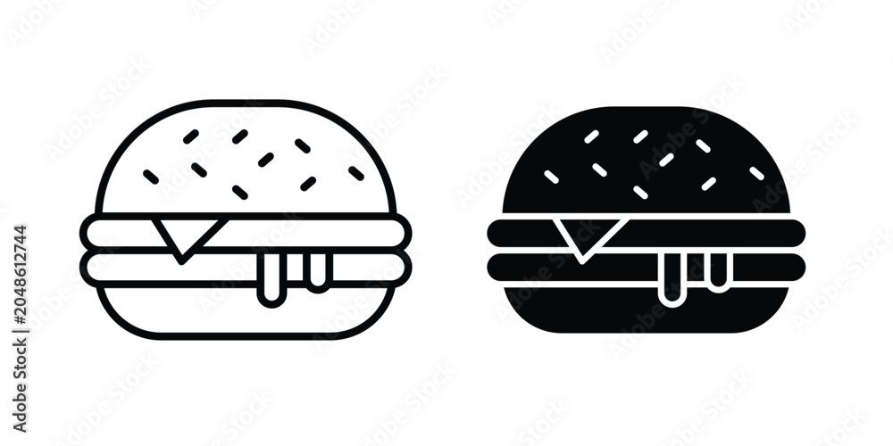 Fototapeta premium Cheese burger icon for web and app design, design element.