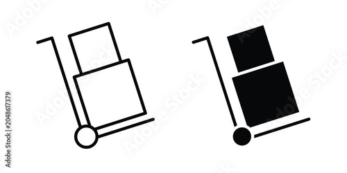 Quadro su tela Hand truck icon for web and app design, design element.