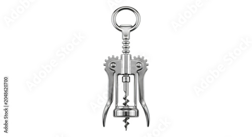 Fotografía Classic metal corkscrew with a worm and lever arms for easy bottle opening