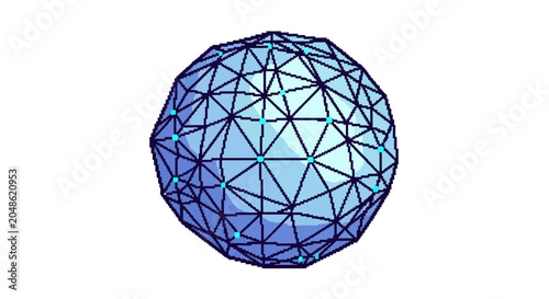 Geometric Sphere Abstract Digital Art Form.