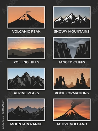 Mountain landscapes and formations