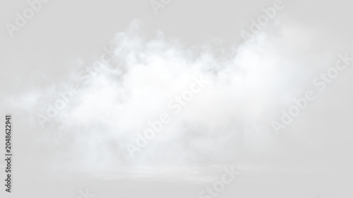 Canvastavla Realistic smoke cloud with transparent fog effect and dusty vapour isolated on b