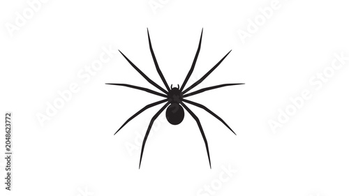 Foto Spider with Long Legs and a Round Body in a Minimalist Black and White Illustrat