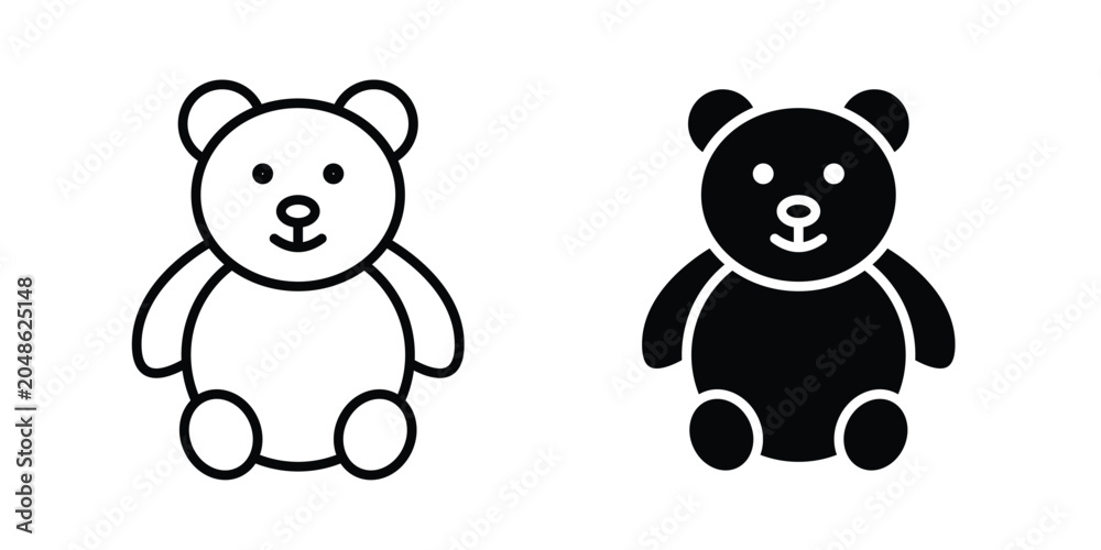 Fototapeta premium Teddy bear icon for web and app design, design element.