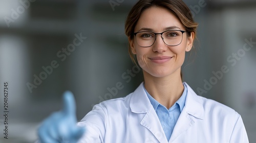 Biotech researcher using augmented reality interface, pharmaceutical innovation.