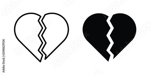 Cuadro en lienzo Broken heart icon