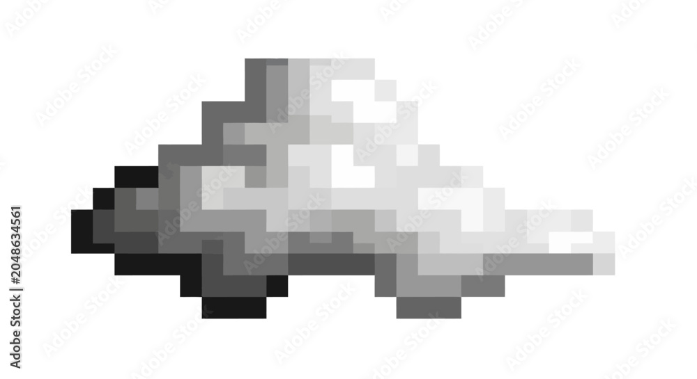 Fototapeta premium Pixelated Retro Car Silhouette in Grayscale.