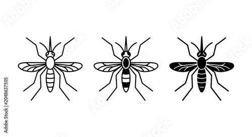 Photos Mosquito Icons Set, Insect Vector Graphics, Pest Control Symbols, Disease Vector