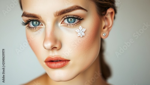 Closeup Portrait Beautiful Young Woman Girl Model