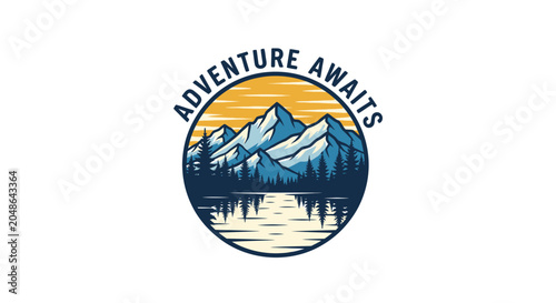 Adventure Awaits Mountain Landscape Reflection.