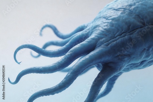Closeup of a blue tentaclelike structure