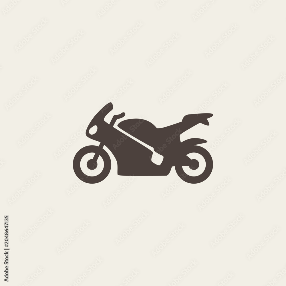 Obraz premium Silhouetted motorcycle rests against plain background. Streamlined design suggests speed and power. Simple shape highlights form over detail. Ideal for automotive or urban themes