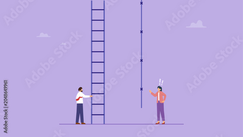 Foto Missing equality between woman and man on work