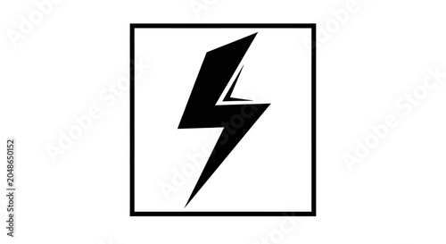 Black lightning bolt symbol inside a square frame.