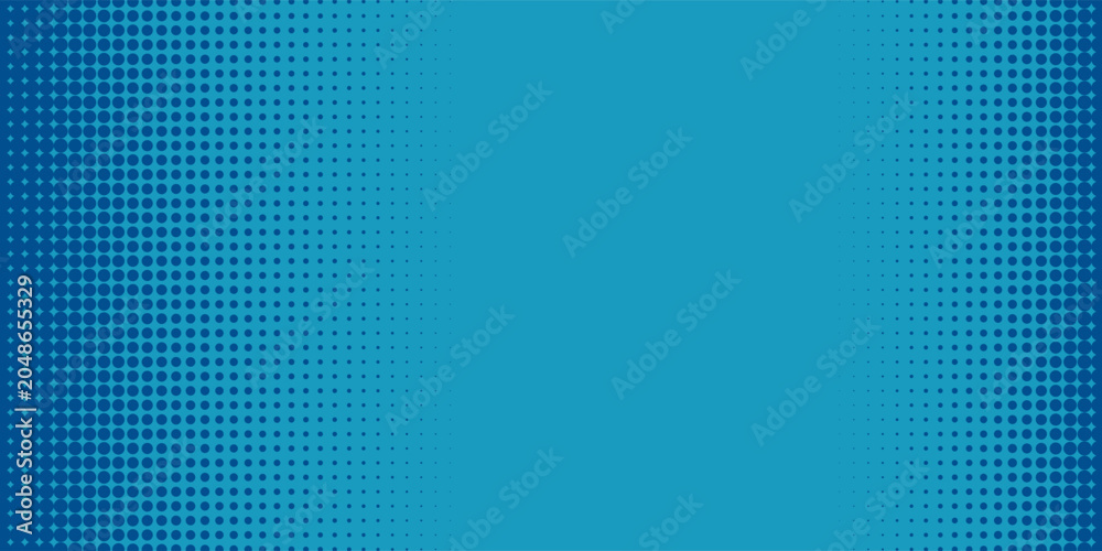 Fototapeta premium Blue Halftone Gradient Background with Horizontal Dot Pattern