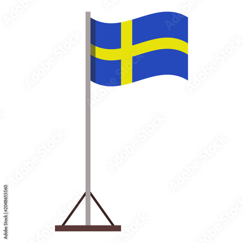 Swedish flag with pole