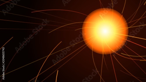 Dynamic abstract light explosion with flowing lines