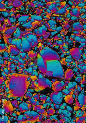 Vibrant Colorful Crushed Crystal Mineral Texture Abstract Psychedelic Background