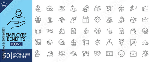 Canvastavla Employee benefits icons set