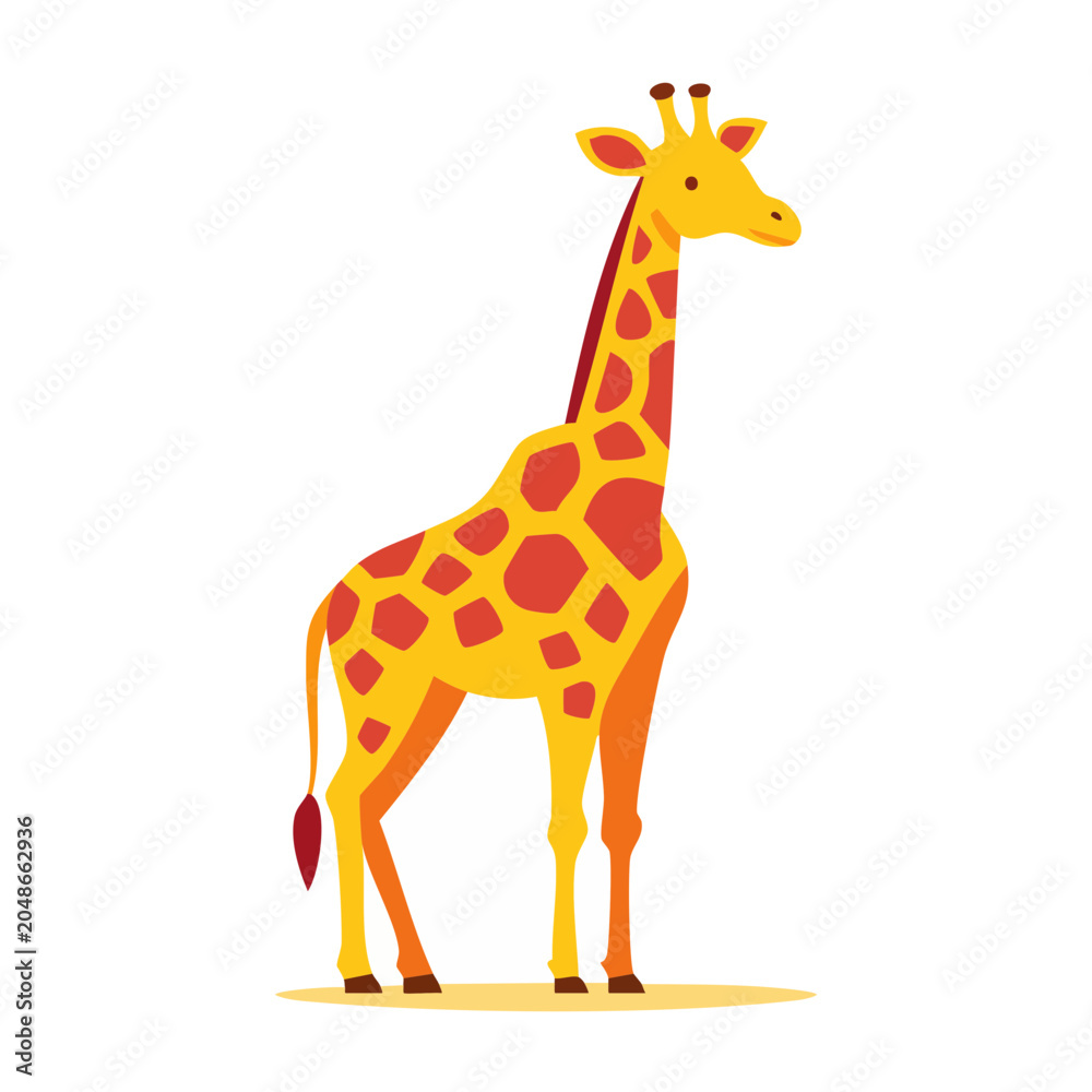 Fototapeta premium Flat design illustration of a giraffe