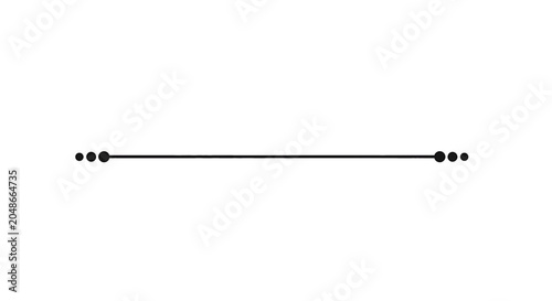 Billede på lærred Minimalist horizontal line divider with decorative dots on both ends