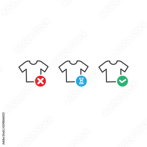 vector outline design of t-shirt with error, process and appropriate markings.