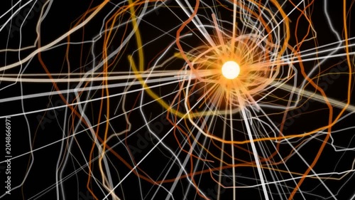 Dynamic orange vortex tunnel abstract background for futuristic visuals