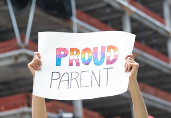 Proud parent LGBT Pride Parade Sign