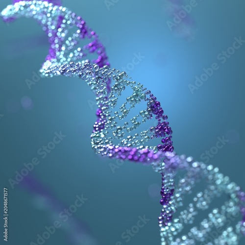DNA 3D render science or medical background, DNA. molecule structure, Medical science concept