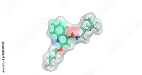 Fotografía Cinchocaine, local anesthetic drug molecule for rapid numbing and pain relief, 3