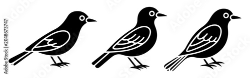 Foto songbird silhouette icon collection set