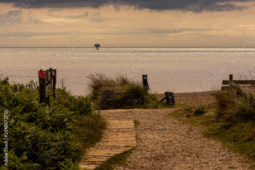 Φωτογραφία Sandy Path Leading Down to Dunwich Beach, Suffolk Coast, England
