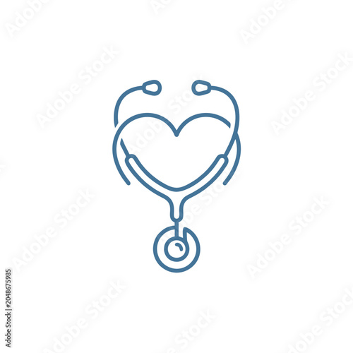 Medical Stethoscope Symbolizing Heart Health And Cardiovascular Care With A Clean Outline Design Representing Wellness And Professional Healthcare Services For Diagnosis And Monitoring Vital