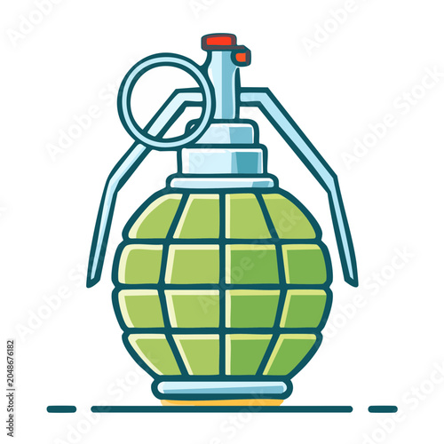 Flat design icon of a hand grenade