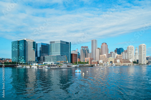 Urban buildings along the waterfront in Boston