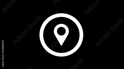 Map pointer icon set with pin symbols 4K video animation. location map pin pointer white icon,