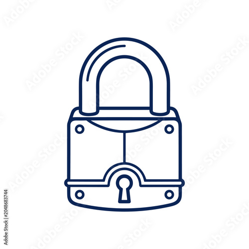 Schilderij op canvas Padlock with keyhole and open shackle.