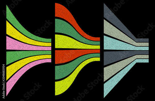 Bild auf Leinwand Abstract converging flow lines with stipple texture and geometric stream design vector illustration