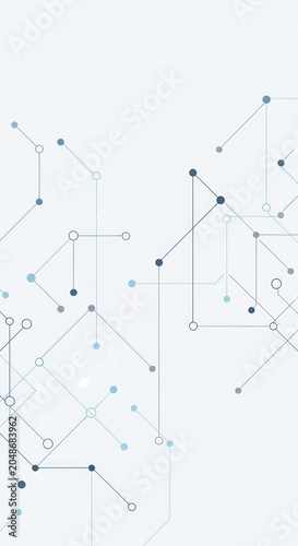 Abstract network design with connecting lines and dots on a transparent background