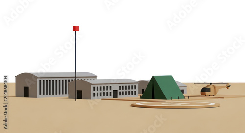 Geometric illustration of buildings and helicopter transparent background