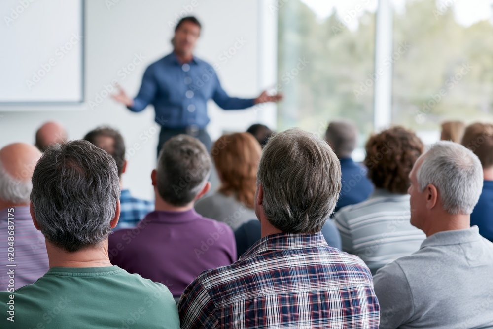 Fototapeta premium Business Speaker Presenting at Conference Corporate Event Presentation Concept