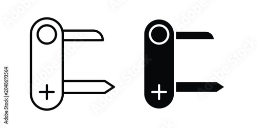 Tableau sur toile Swiss Knife icon graphic set. Vector icons
