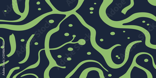 Tableau sur toile Green and dark blue petiole vector illustration seamless pattern, colorful geometric, dynamic texture and modern artistic flow, ideal for poster printing, wallpaper and digital design