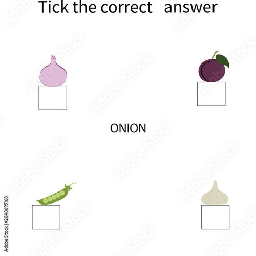 Educational Fruits and Vegetables Spelling and Color Matching Worksheet