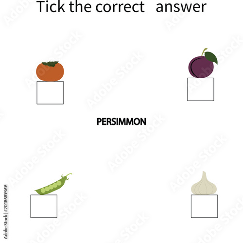 Educational Fruits and Vegetables Spelling and Color Matching Worksheet