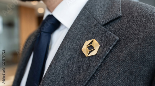 Close-up of Business Suit and Tie on Formal Executive Man Wearing Black Jacket and Shirt, Professional Business Fashion and Success Concept