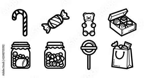 Fotografía Sweet treats collection candy, cookies, and confectioneries icons