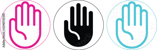 Fotografi Hand showing three fingers gesture in different colors